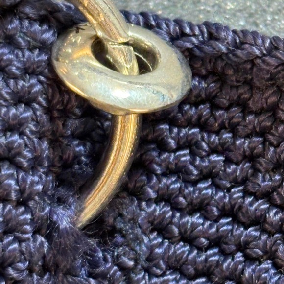 Crochet Shoulder Bag The Sak Granny Dots Rainbow Coastal Nautical Travel - Picture 4 of 9